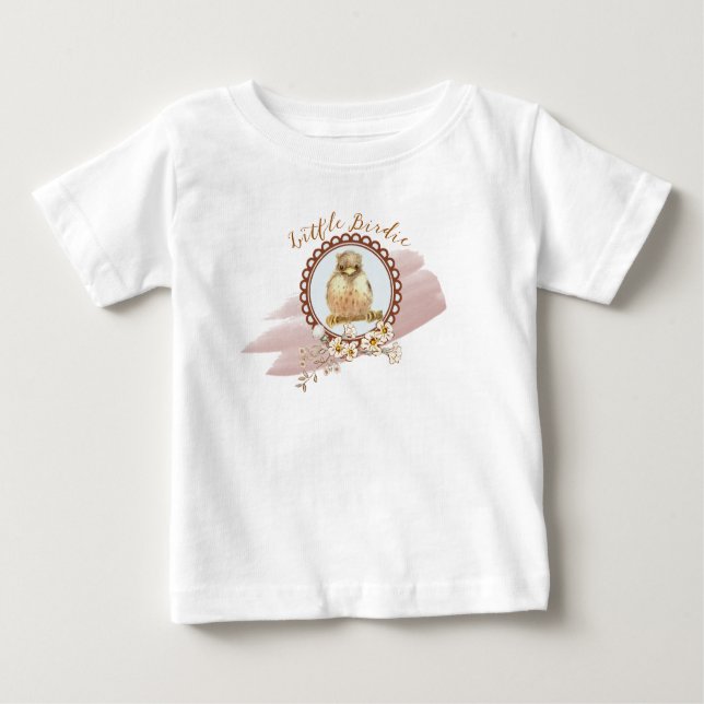 Camiseta De Bebé Robin pequeño bebé con flores de campo (Anverso)