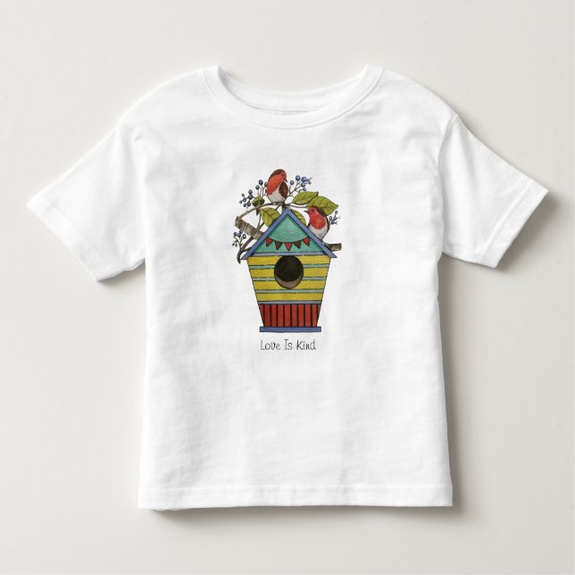 Camiseta De Bebé Robins Con Arándanos Y Aves (Anverso)