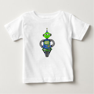 Camiseta De Bebé Robot arnie, azul y verde