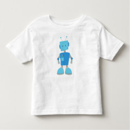 Camiseta De Bebé Robot Cute, Robot Funny, Robot Silly, Robot Blue