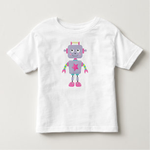 Camiseta De Bebé Robot Cute, Robot Funny, Robot Silly, Robot Purple