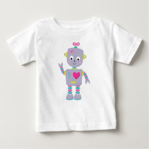 Camiseta De Bebé Robot Cute, Robot Purple, Robot Funny, Robot Silly