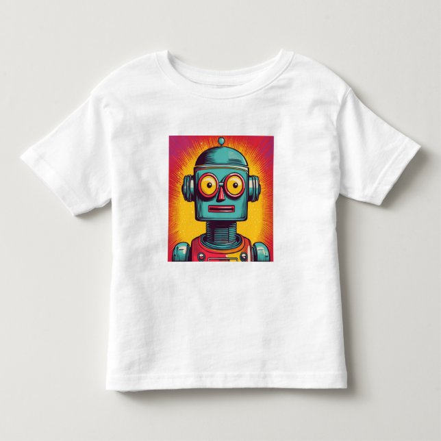 Camiseta De Bebé Robot de arte pop (Anverso)