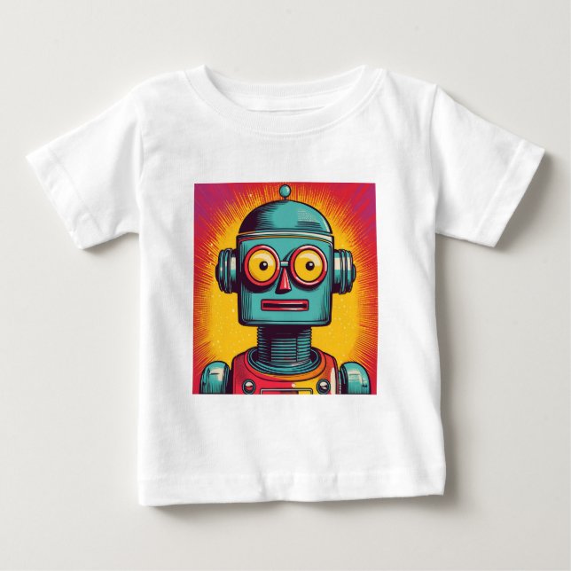 Camiseta De Bebé Robot de arte pop (Anverso)