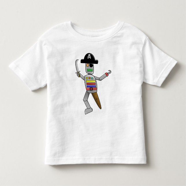 Camiseta De Bebé Robot del pirata (Anverso)