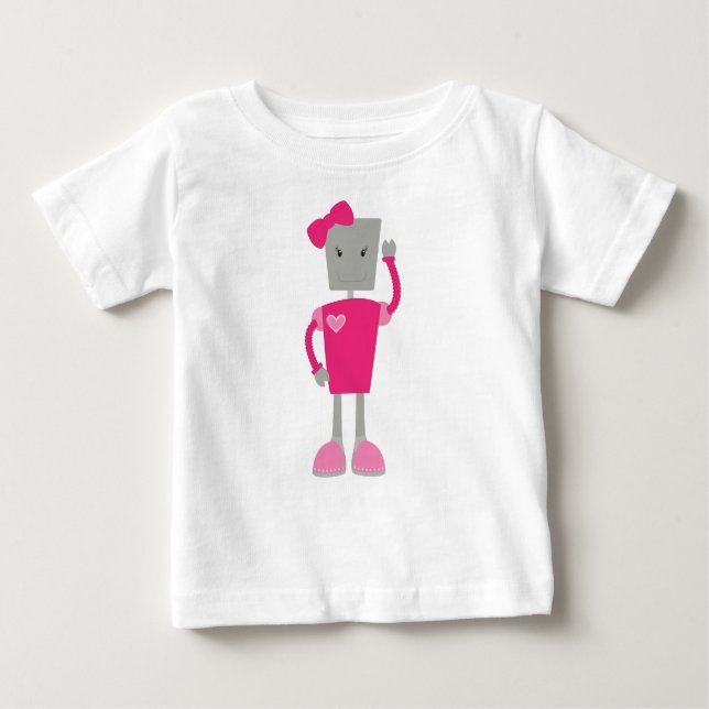 Camiseta De Bebé Robot lindo, robot gracioso, robot Chica, robot ro (Anverso)