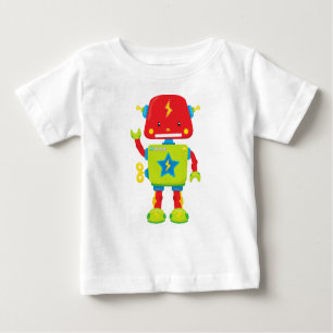 Camiseta De Bebé Robot lindo, robot gracioso, robot colorido, robót