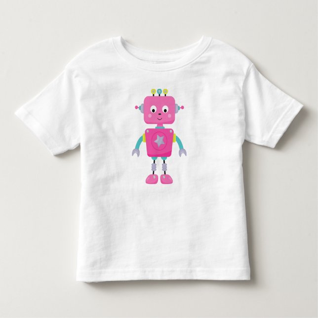 Camiseta De Bebé Robot lindo, robot gracioso, robot tonto, robot ro (Anverso)