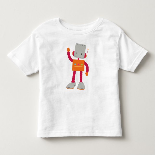 Camiseta De Bebé Robot lindo, robot tonto, robot gracioso, robótica (Anverso)
