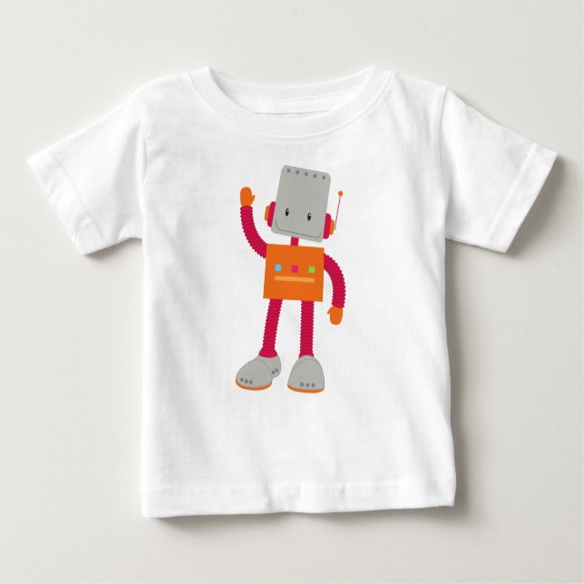 Camiseta De Bebé Robot lindo, robot tonto, robot gracioso, robótica (Anverso)