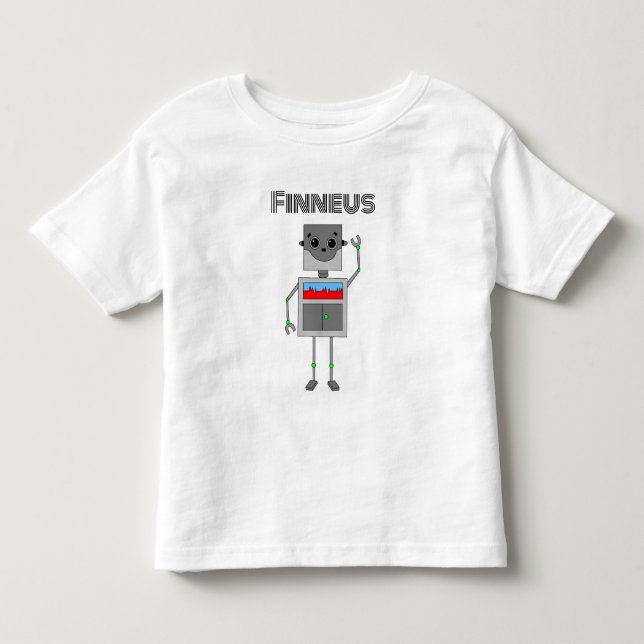 Camiseta De Bebé Robot Personalizado con Tema  (Anverso)