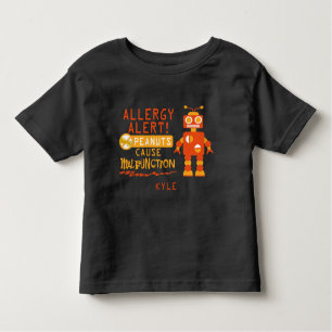 Camiseta De Bebé Robot personalizado del naranja de la alarma de la