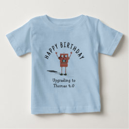 Camiseta De Bebé Robot rojo 3D niños fiesta de cumpleaños