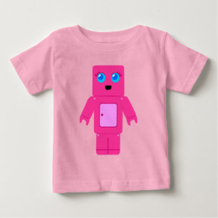 Camiseta De Bebé Robot rosa
