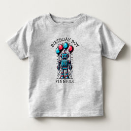 Camiseta De Bebé Robot Themed Birthday Boy