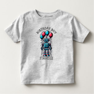 Camiseta De Bebé Robot Themed Birthday Boy