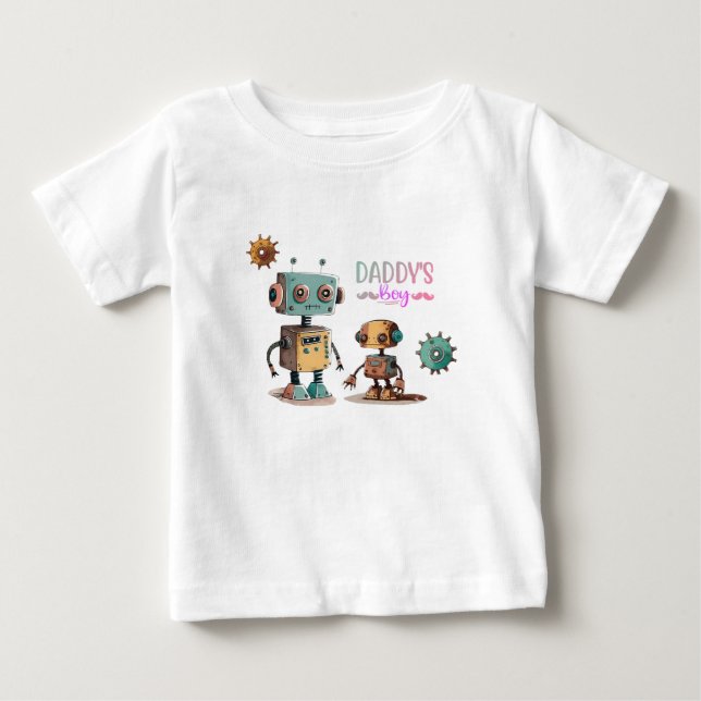 Camiseta De Bebé Robots de diseño "Hijo de Papá" (Anverso)