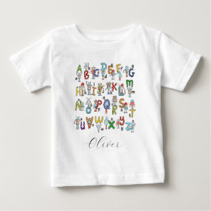 Camiseta De Bebé Robots del Alfabeto