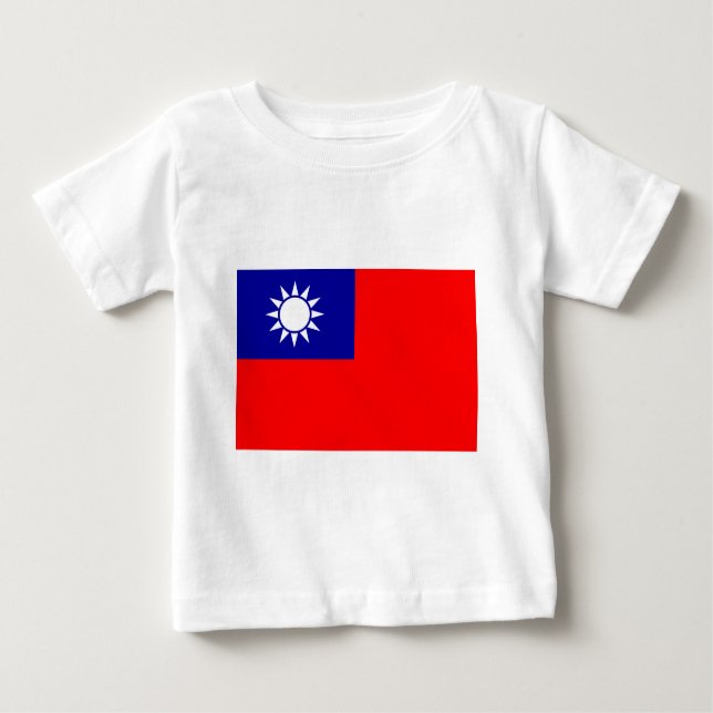 Camiseta De Bebé ROC Taiwán - bandera taiwanesa - 中華民國國旗 - 青天白日滿地紅 (Anverso)