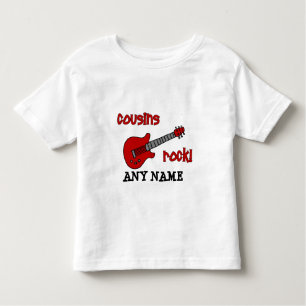Camiseta De Bebé ¡Roca de los primos! con la guitarra roja