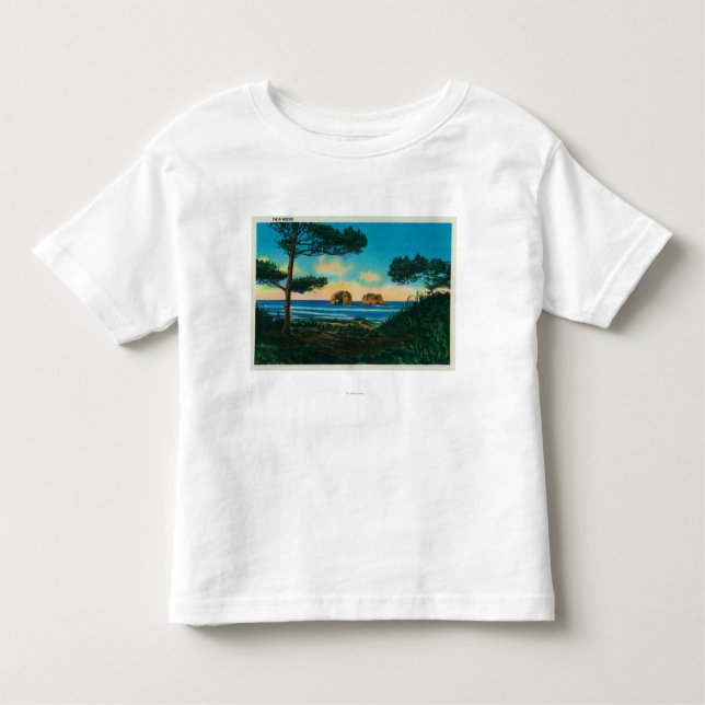 Camiseta De Bebé Rocas gemelas en Oregon CoastCoast (Anverso)