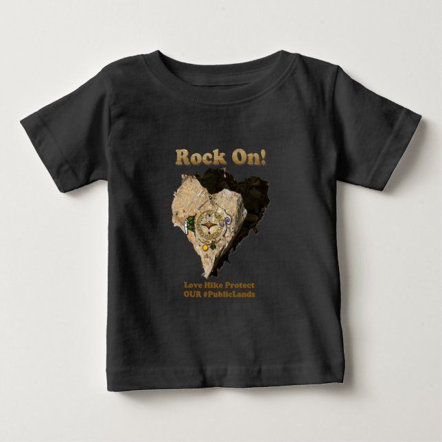 Camiseta De Bebé ¡ROCK! Alza de amor Proteja nuestras tierras públi (Anverso)
