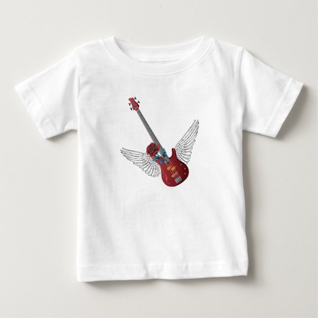 Camiseta De Bebé Rock and Roll Angel Bass (Anverso)