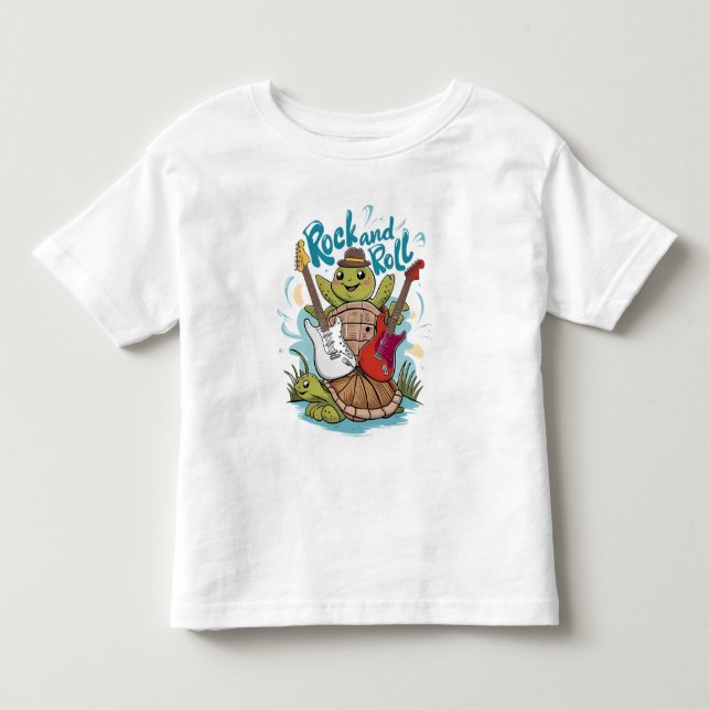 Camiseta De Bebé Rock and Roll, Sesión De Atasco De Tortuga (Anverso)