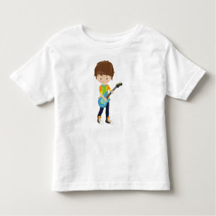 Camiseta De Bebé Rock Boy, Brown Hair, Guitarrista, Banda, Música