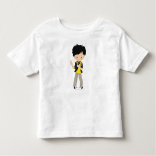 Camiseta De Bebé Rock Boy, pelo negro, micrófono, cantante de banda