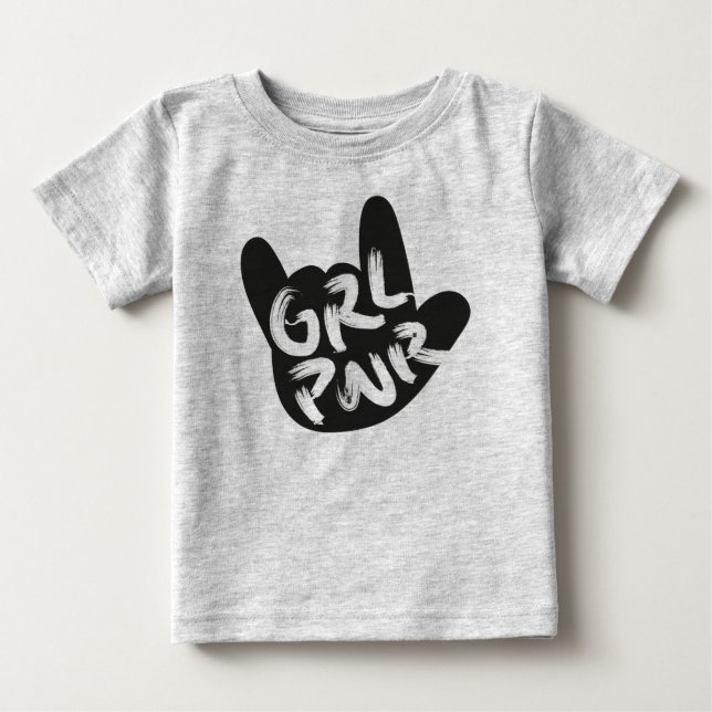 Camiseta De Bebé Rock chica Power (Anverso)