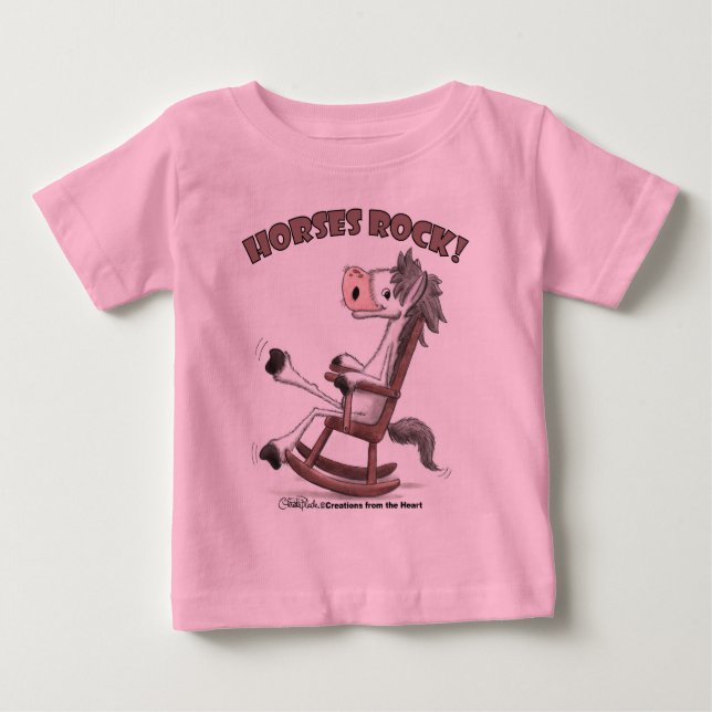Camiseta De Bebé ¡Rock de caballos! (Anverso)