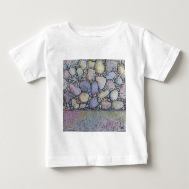 Camiseta De Bebé Rock del río Pastel y guijarros (Anverso)