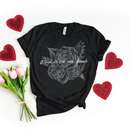 Camiseta De Bebé Rock n Rollo Negro Monocromático Floral