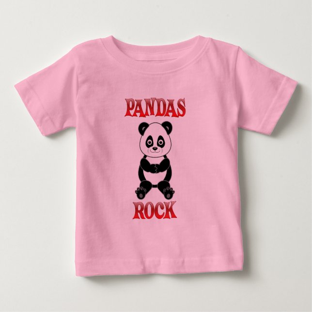 Camiseta De Bebé Rock Pandas (Anverso)