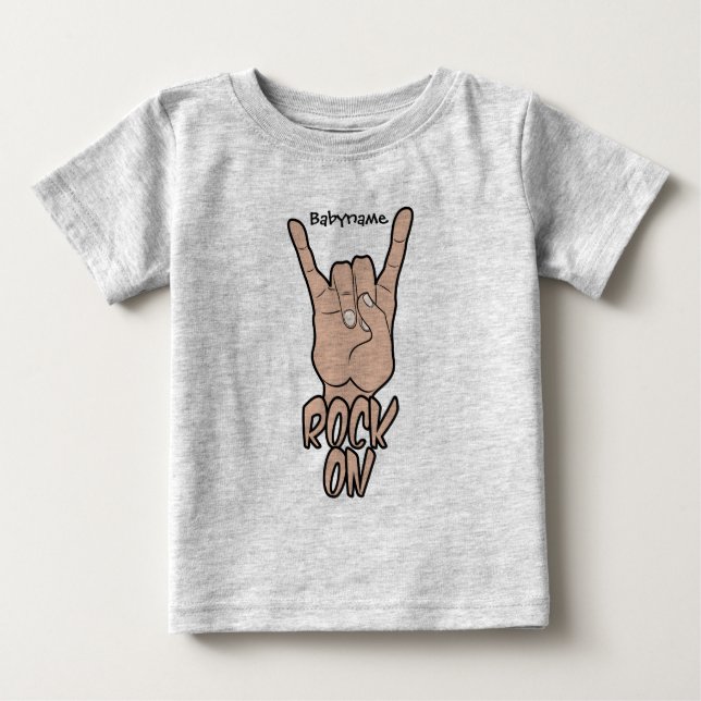 Camiseta De Bebé ROCK sobre la ropa personalizado (Anverso)