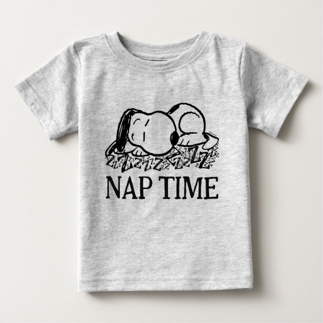 Camiseta De Bebé Rock Tees | Tiempo de Nap Snoopy (Anverso)
