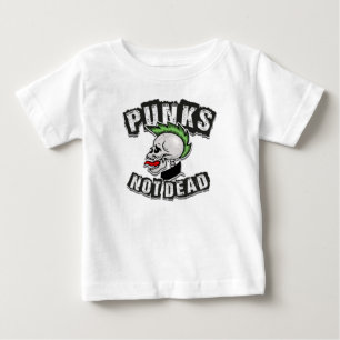 Camiseta De Bebé Rockero de Punk Mohawk sin cráneo muerto
