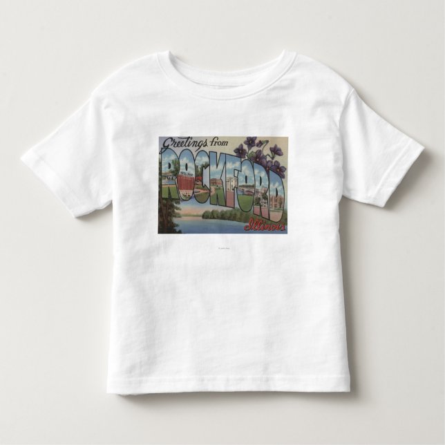 Camiseta De Bebé ROCKFORD, Illinois - escenas grandes de la letra (Anverso)