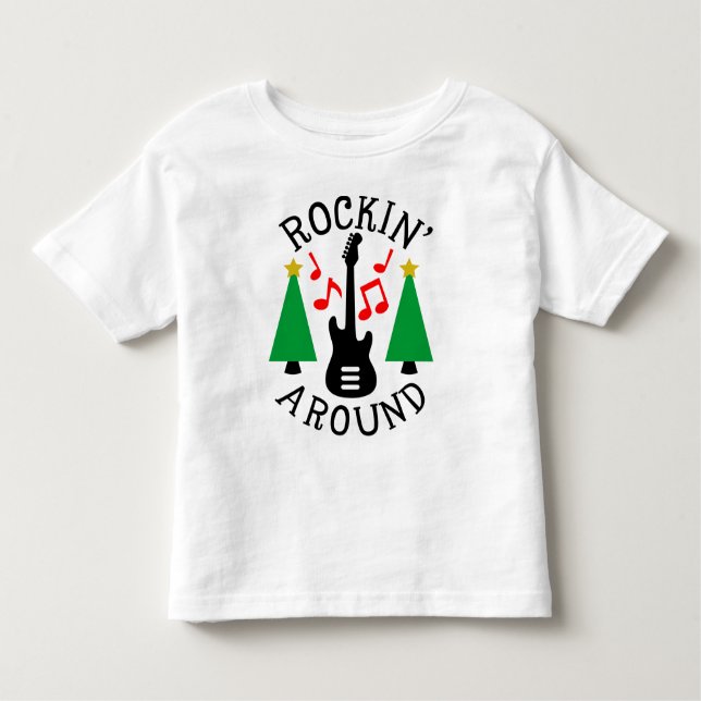 Camiseta De Bebé Rockin alrededor del árbol de Navidad (Anverso)