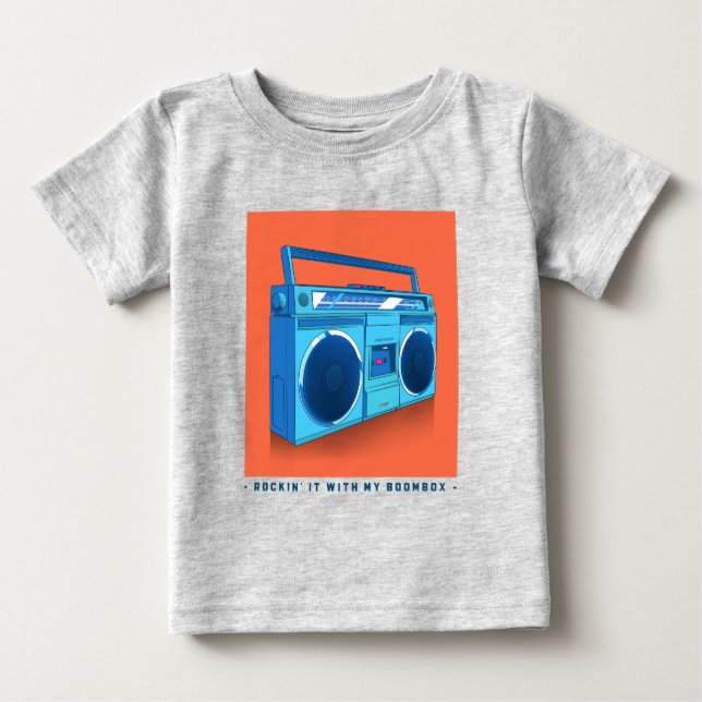 Camiseta De Bebé Rockin con mi Boombox (Anverso)