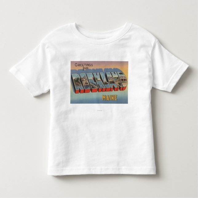 Camiseta De Bebé Rockland, Maine - escenas grandes de la letra (Anverso)