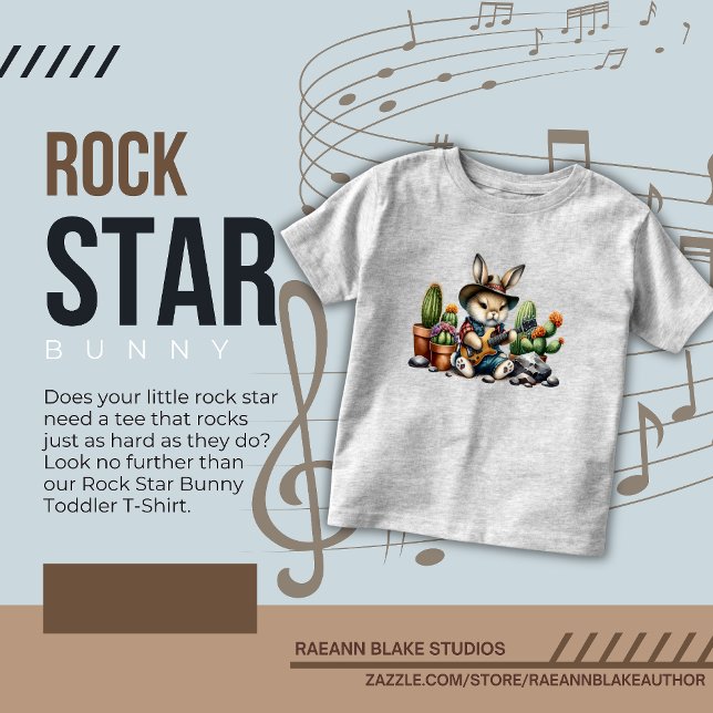 Camiseta De Bebé Rockstar Bunny Toddler T-Shirt (Subido por el creador)