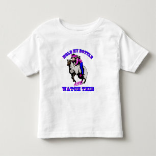 Camiseta De Bebé Rodeo Cowgirl Mutton Bustin" Botella Watch This