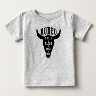 Camiseta De Bebé Rodeo/Toros y Sangre/Canción por el bebé/país