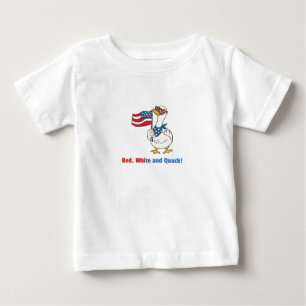 Camiseta De Bebé Rojo, Blanco y Cuac! Gráfico de Pato Patriótico