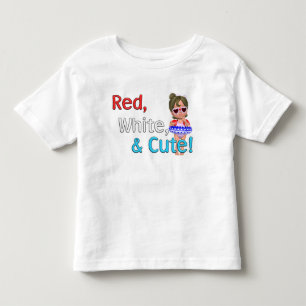 Camiseta De Bebé ¡Rojo, blanco y lindo!
