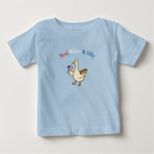 Camiseta De Bebé Rojo Blanco y Tonto