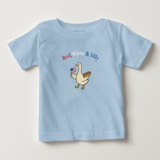 Camiseta De Bebé Rojo Blanco y Tonto (Anverso)