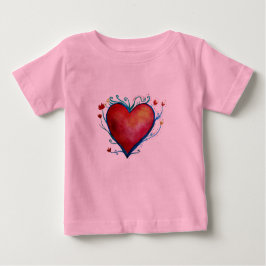 Camiseta De Bebé Rojo Corazón Bebé Tutu Bodysuit